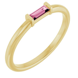 14K Gold Lab Grown Emerald Stackable Ring