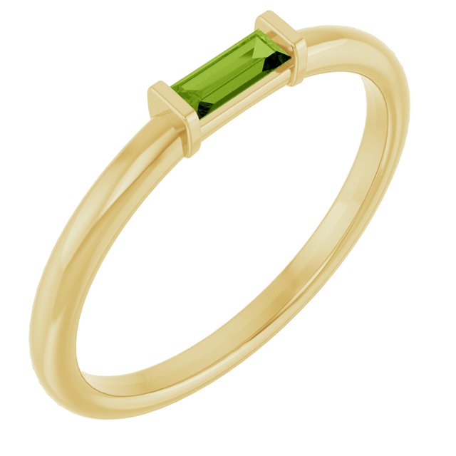 14K Gold Lab Grown Emerald Stackable Ring