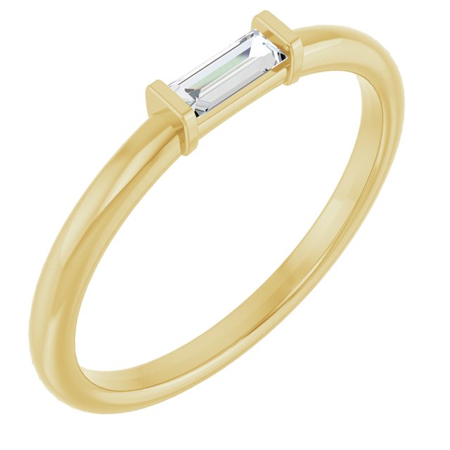 14K Gold Lab Grown Emerald Stackable Ring
