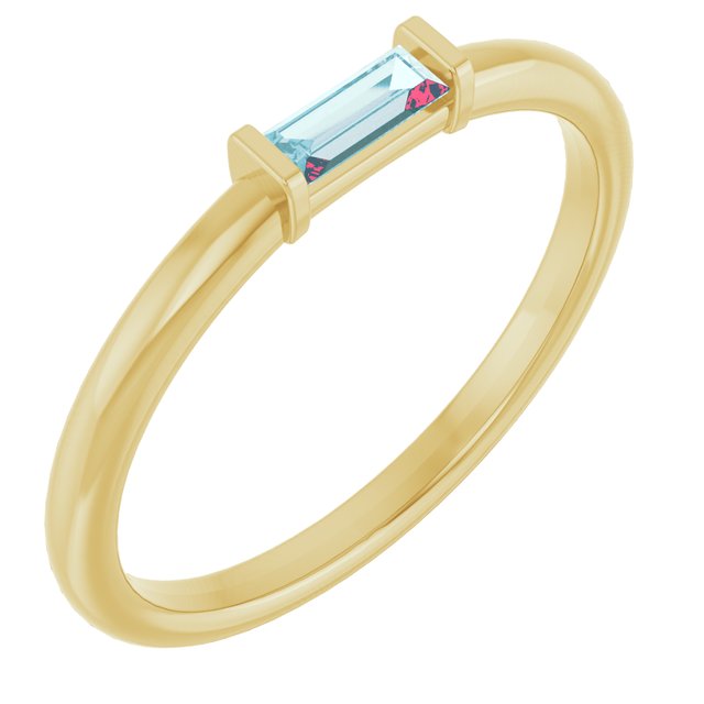 14K Gold Lab Grown Emerald Stackable Ring