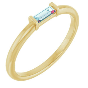 14K Gold Lab Grown Emerald Stackable Ring