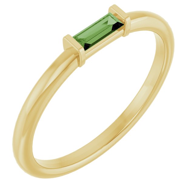 14K Gold Lab Grown Emerald Stackable Ring