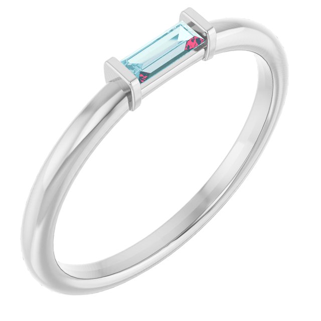 14K Gold Lab Grown Emerald Stackable Ring