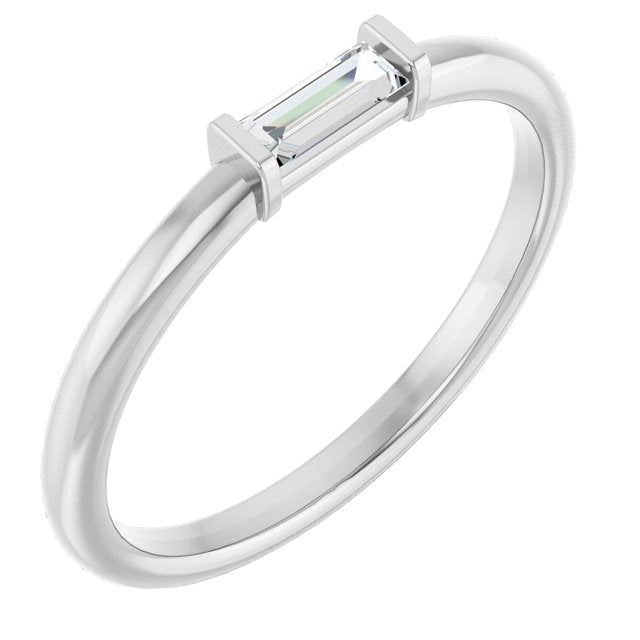 14K Gold Lab Grown Emerald Stackable Ring