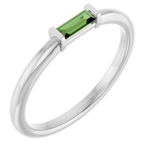 14K Gold Lab Grown Emerald Stackable Ring