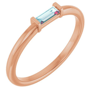 14K Gold Lab Grown Emerald Stackable Ring