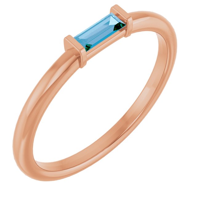 14K Gold Lab Grown Emerald Stackable Ring