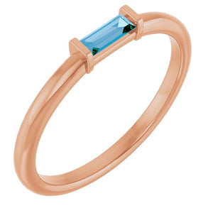 14K Gold Lab Grown Emerald Stackable Ring
