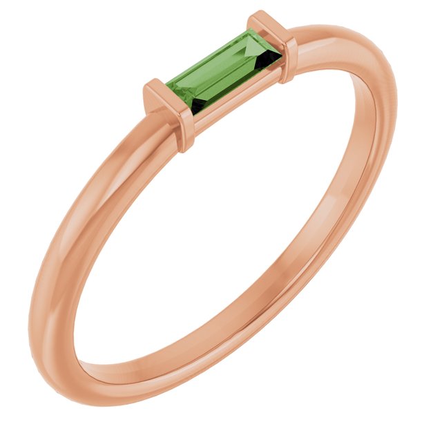 14K Gold Lab Grown Emerald Stackable Ring