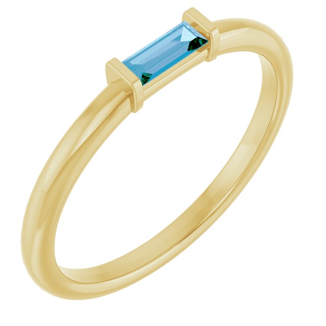 14K Gold Lab Grown Emerald Stackable Ring