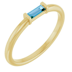 14K Gold Lab Grown Emerald Stackable Ring