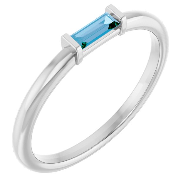 14K Gold Lab Grown Emerald Stackable Ring