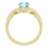 14K White Natural Aquamarine & 1/5 CTW Natural Diamond Ring