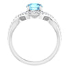 14K White Natural Aquamarine & 1/5 CTW Natural Diamond Ring