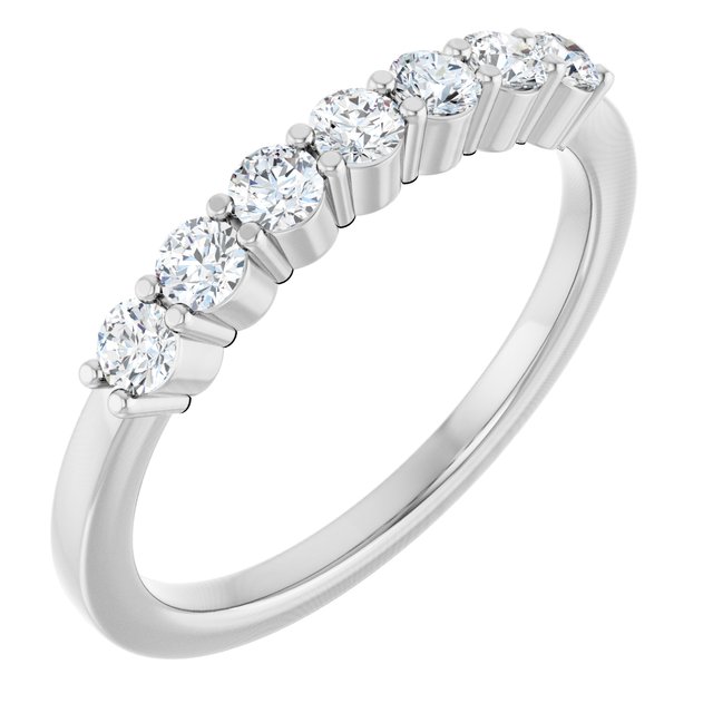 Elegant 14K White Gold Natural Diamond Anniversary Band with 1/10 CTW Sparkle