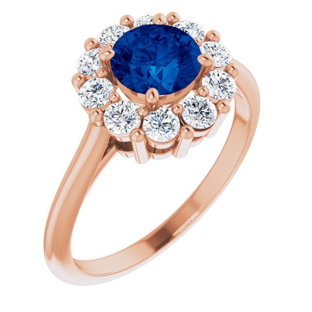 14K Gold Natural Blue Sapphire and Diamond Ring - Options Available