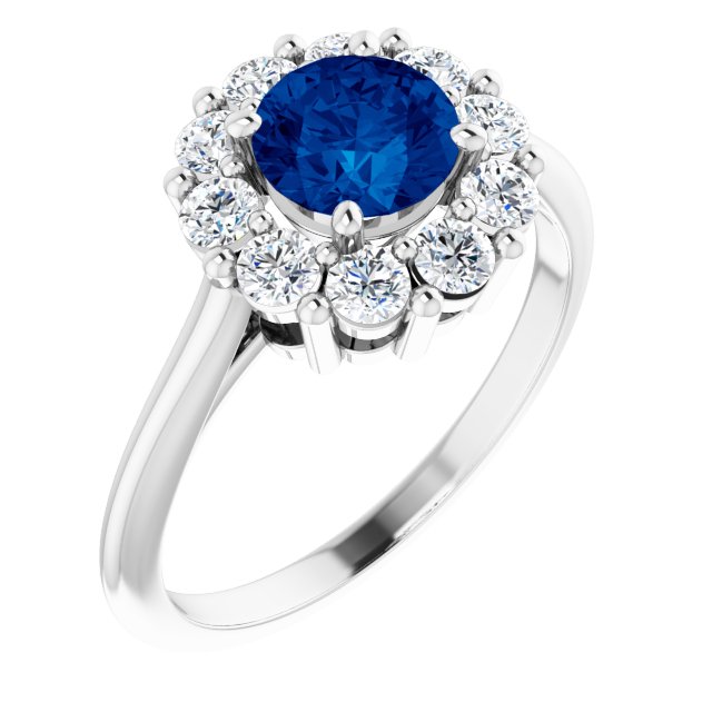 14K Gold & Platinum Natural Blue Sapphire and Diamond Ring - Options Available