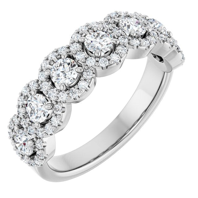 14K White 5/8 CTW Natural Diamond Anniversary Band