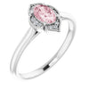 14K Rose Natural Pink Morganite & .03 CTW Natural Diamond Ring