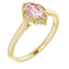 14K Rose Gold Pink Morganite and Diamond Accent Ring