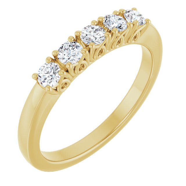 14K White 3/8 CTW Natural Diamond Anniversary Band