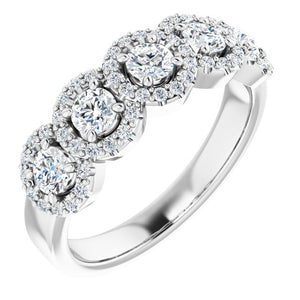 14K White Gold Diamond Anniversary Band – 3/4 CTW Natural Diamonds