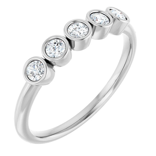 1/3 CTW Natural Diamond Round Ring Crafted in 14K Gold, Platinum & Silver