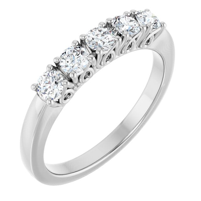 14K White 3/8 CTW Natural Diamond Anniversary Band