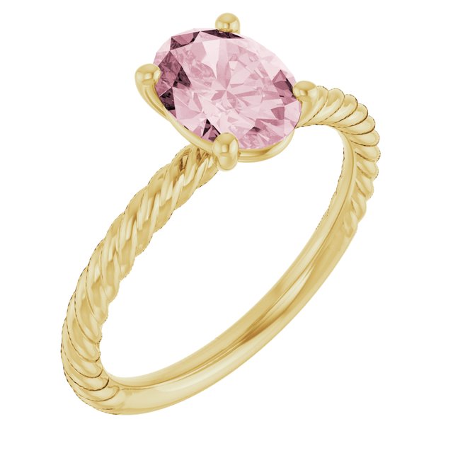14K Gold Natural Pink Morganite Ring - Options Available