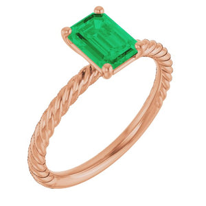 Lab-Grown Emerald Ring