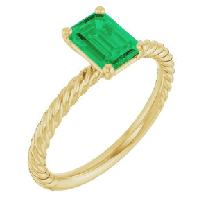 Lab-Grown Emerald Ring