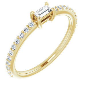 Radiant 14K White Gold 1/3 CTW Natural Diamond Baguette Ring