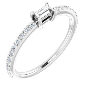 Radiant 14K White Gold 1/3 CTW Natural Diamond Baguette Ring