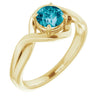 14K Yellow Natural London Blue Topaz Ring