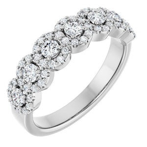 14K White Gold Diamond Anniversary Band - 5/8 CTW Natural Diamonds