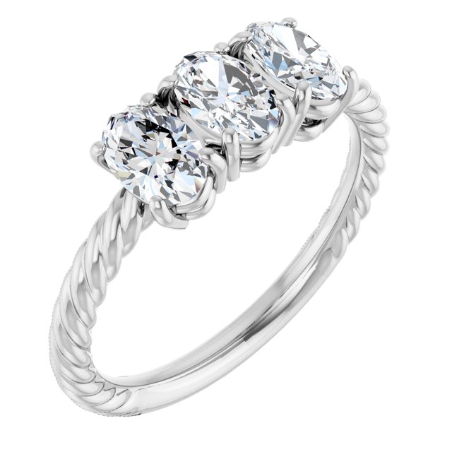 14K Gold Lab-Grown Diamond 3-Stone Ring - Options Available