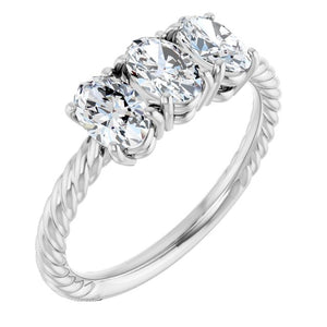14K Gold Lab-Grown Diamond 3-Stone Ring - Options Available