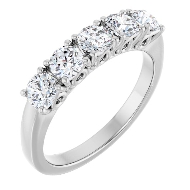 14K White 3/8 CTW Natural Diamond Anniversary Band