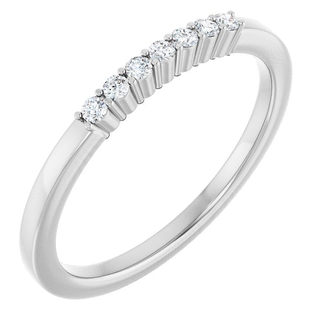 Elegant 14K White Gold Natural Diamond Anniversary Band with 1/10 CTW Sparkle