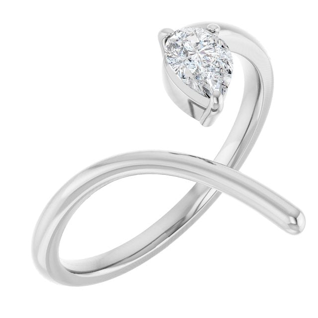 14K Gold Natural Diamond Negative Space Ring