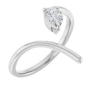 14K Gold Natural Diamond Negative Space Ring