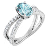 14K Yellow Natural Sky Blue Topaz & 1/3 CTW Natural Diamond Ring