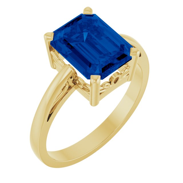 14K Gold Natural Amethyst Scroll Setting Ring - Options Available