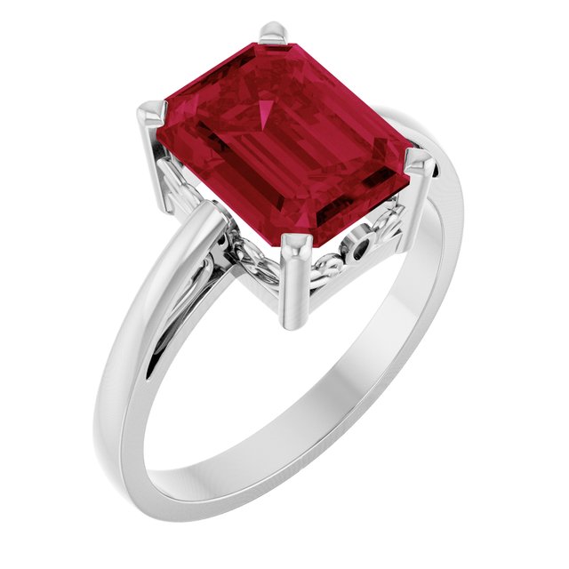 14K Gold Natural Amethyst Scroll Setting Ring - Options Available