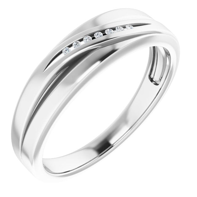 Platinum 1/10 CTW Natural Diamond Polished Band