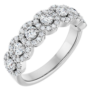 14K White Gold Diamond Anniversary Band - 5/8 CTW Natural Diamonds