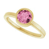 14K White 6 mm Natural Mozambique Garnet Ring