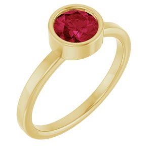 14K White 6 mm Natural Mozambique Garnet Ring