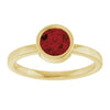 14K White 6 mm Natural Mozambique Garnet Ring