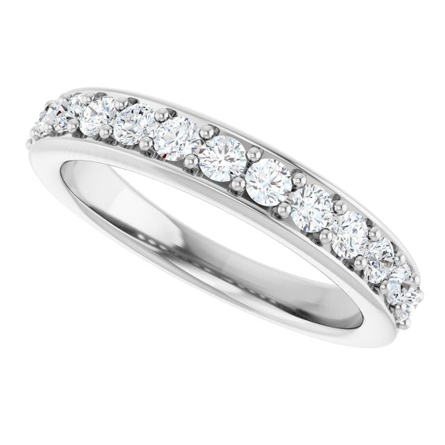 Platinum 5/8 CTW Round Natural Diamond Anniversary Ring